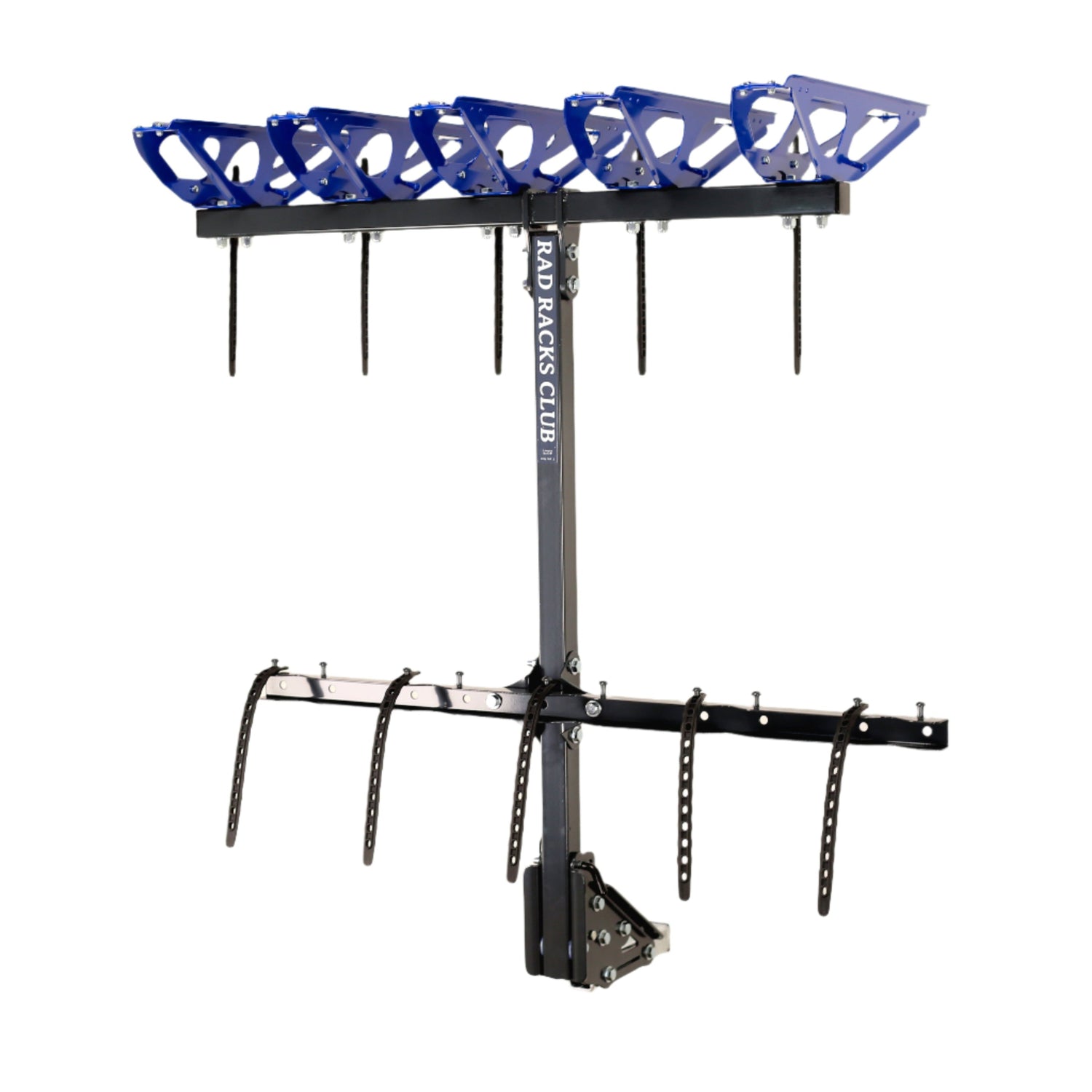 5 bike rack RAD RACKS white back ground blue and grey