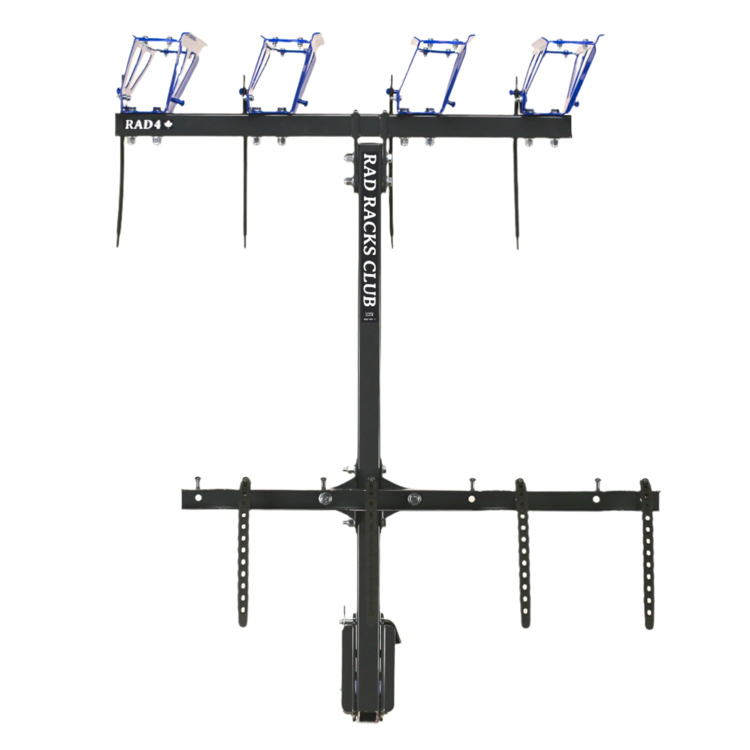 Grey and blue bike rack RAD RACKS RAD4 4 bike rack holder with white background